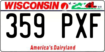 WI license plate 359PXF