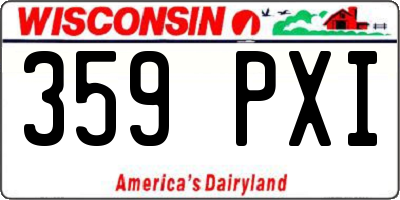 WI license plate 359PXI