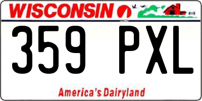 WI license plate 359PXL
