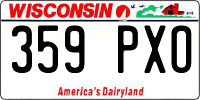 WI license plate 359PXO