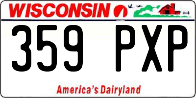 WI license plate 359PXP