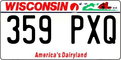 WI license plate 359PXQ
