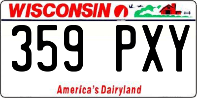 WI license plate 359PXY