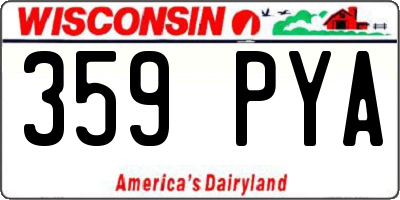 WI license plate 359PYA