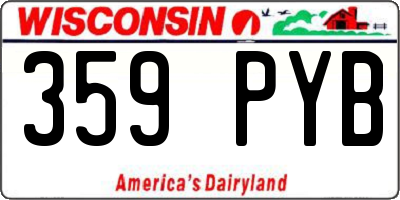 WI license plate 359PYB