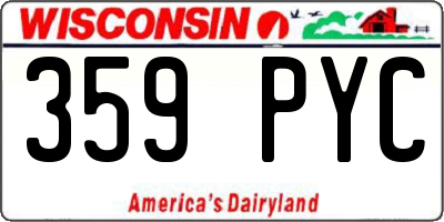WI license plate 359PYC