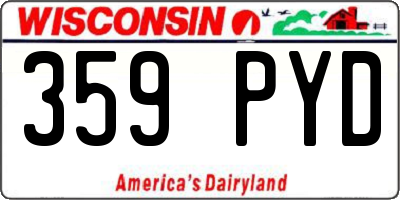 WI license plate 359PYD