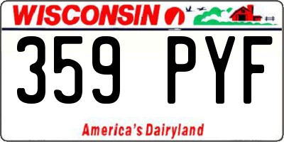 WI license plate 359PYF