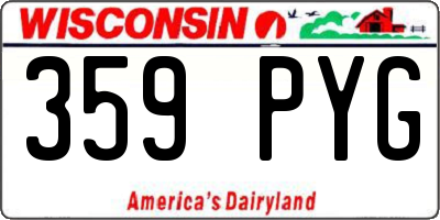 WI license plate 359PYG