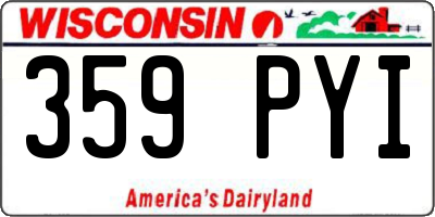 WI license plate 359PYI
