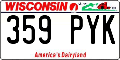 WI license plate 359PYK