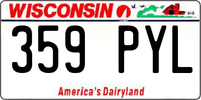 WI license plate 359PYL
