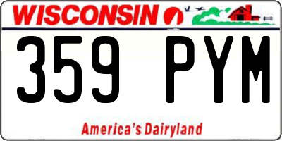 WI license plate 359PYM