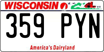 WI license plate 359PYN