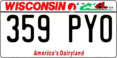WI license plate 359PYO