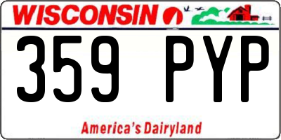 WI license plate 359PYP