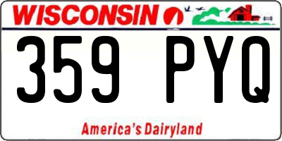 WI license plate 359PYQ