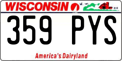 WI license plate 359PYS