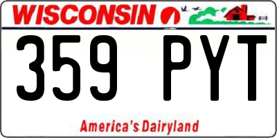 WI license plate 359PYT