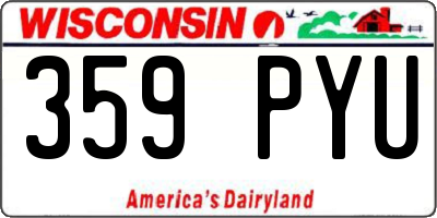 WI license plate 359PYU
