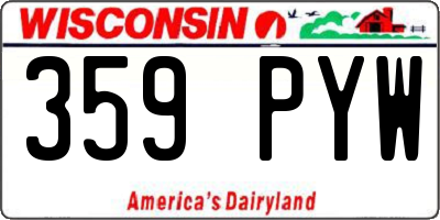 WI license plate 359PYW