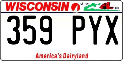 WI license plate 359PYX
