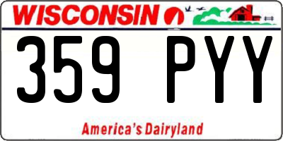 WI license plate 359PYY