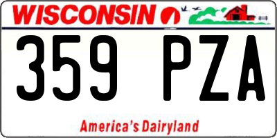 WI license plate 359PZA