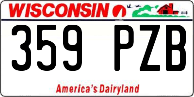 WI license plate 359PZB