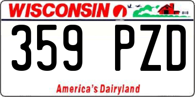 WI license plate 359PZD