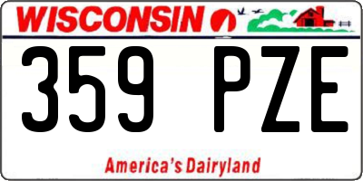WI license plate 359PZE
