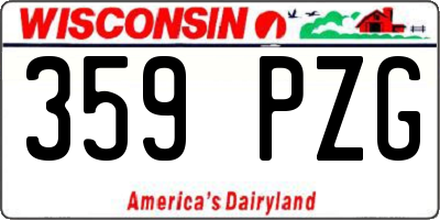 WI license plate 359PZG