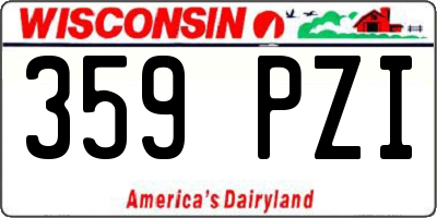 WI license plate 359PZI