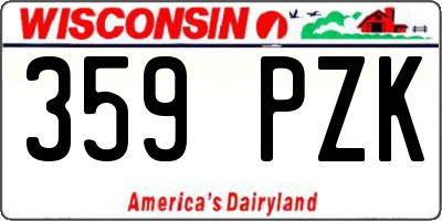 WI license plate 359PZK