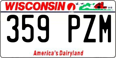 WI license plate 359PZM