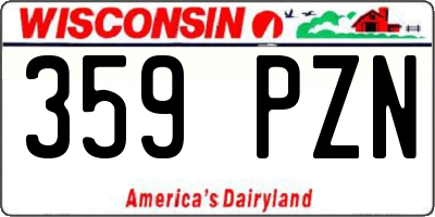 WI license plate 359PZN