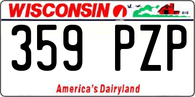WI license plate 359PZP