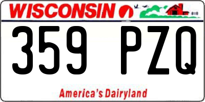 WI license plate 359PZQ