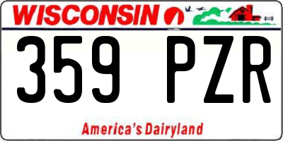 WI license plate 359PZR