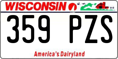 WI license plate 359PZS