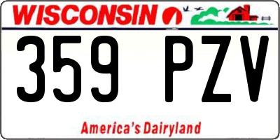 WI license plate 359PZV