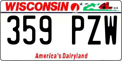 WI license plate 359PZW
