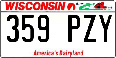 WI license plate 359PZY