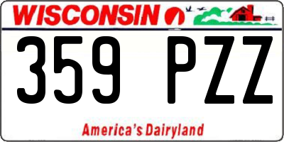 WI license plate 359PZZ