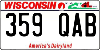 WI license plate 359QAB