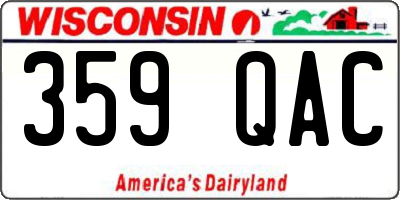 WI license plate 359QAC