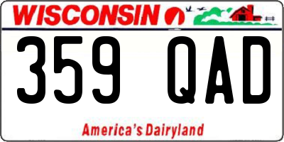 WI license plate 359QAD
