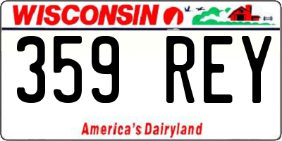 WI license plate 359REY