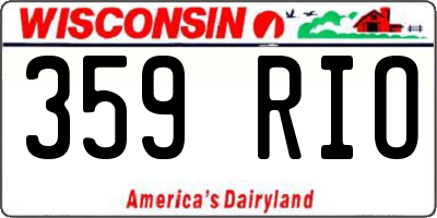 WI license plate 359RIO
