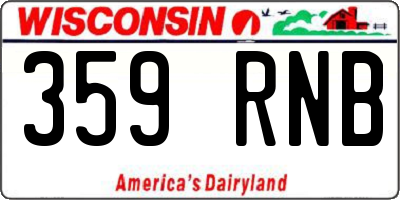 WI license plate 359RNB